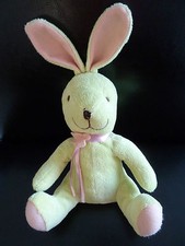 G4. DOUDOU PELUCHE  YVES ROCHER CIAD LAPIN VERT ROSE ORANGE EXC. ETAT