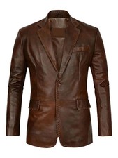 Blazer en cuir d'agneau