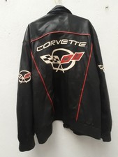 Superb CORVETTE TEAM LEATHER JACKET Car Veste Blouson Course Coat Vintage Old