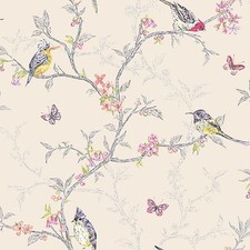 Holden Decor - Phoebe Oiseaux Papier Peint Crème (98082) Neuf Pièce Décor