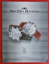 Publicité de presse Montre VAN DER BAUWEDE Genève - (Bijoux FRED)