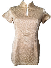 Top vintage années 90 JACQUELINE RIU beige doré fabriqué en France Taille 2