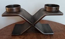 Vintage: joli bougeoir chandelier design brutaliste en fer forgé    C95