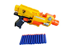 Nerf N-Strike Barricade RV-10 Pistolet Automatique + 12 Fléchettes TBE 34 cm