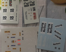 decals decalcomanie deco 1/43  lot de plusieurs déco pour ferrari 1/43