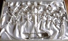 11 petites cuillères à moka pince sucre en métal argenté SFAM modèle à la Russe