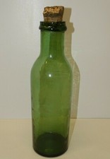 -BELLE ANCIENNE BOUTEILLE BOCAL à TRUFFES ou AUTRE VERRE Soufflé VERT COLLECTION