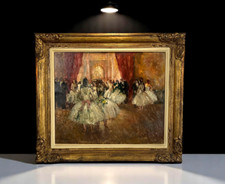 MARCEL COSSON 1878-1956 PEINTURE SUR PANNEAU BOIS " SCÈNE D OPÉRA "BIEN ENCADRÉE