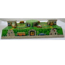 JOUET MECANIQUE TÔLE PEINTE REMONTOIR A CLEF VOITURES SUR CIRCUIT TUNNEL COMPLET