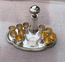 Service à digestif ancien en métal argenté