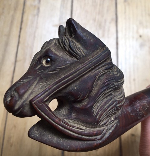 Ancienne pipe bois tête - pipe,