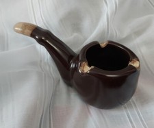Cendrier en céramique en forme de pipe ancien 
