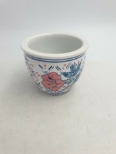 POT DE FLEURS EN PORCELAINE CHINOISE JARDINIÈRE PEINT À LA MAIN BLEU FLORAL ROSE