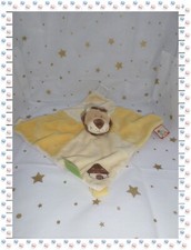 ⑪ - Doudou Semi Plat Lion Baboum  Beige Ecru Jaune Marron Hutte Noukie's Noukies