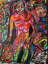 Tableau graffiti ,art brut