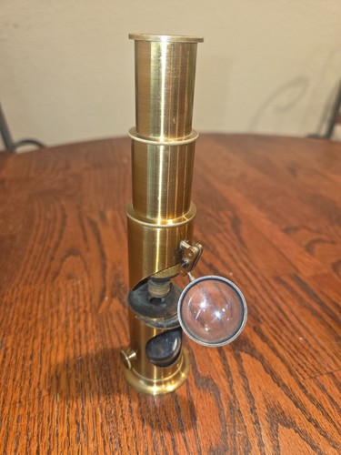Antique brass field microscope - antique,
