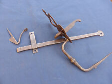 Ancienne Clenche poignée poucier ouvragée Barre 35,5 cm fer forgé mentonnet fer