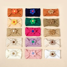 5 Pièces Bandeau Bébé Fleur Nouveau-Né Bébé Fille Bandeaux En Nylon Doux /