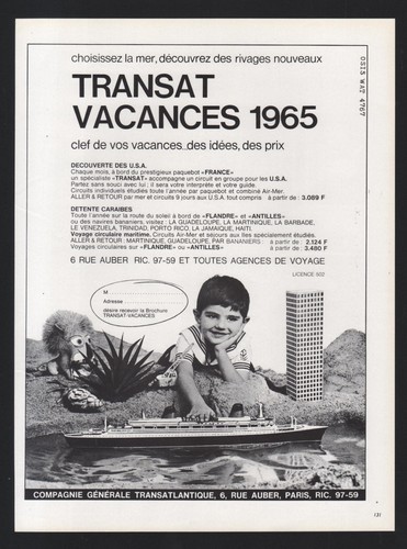 Publicite 1965 paquebot