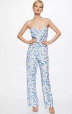 Mango Floral Lanière Combinaison en Bleu 8 / S (fmn30-3)