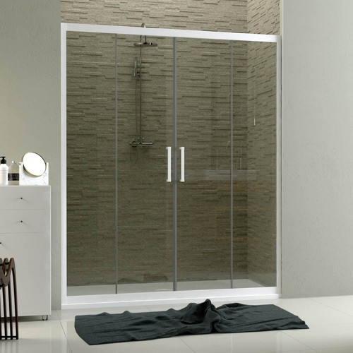 Porte douche niche pvc - porte, verre