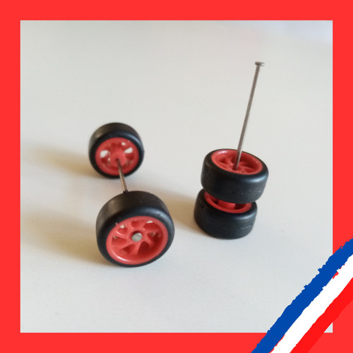 Jeu roues rouge - roues, 1/64