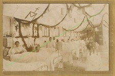 Cpa Carte Photo Hôpital Militaire soldat art de guerre bateau maquette m0151