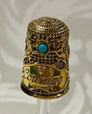 Dés à coudre Franklin Mint en argent sterling plaqué or Courage