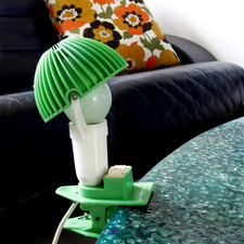 SARLAM Lampe Spot Liseuse Champignon à Pince Annèes 70's Verte Déco Vintage