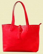 SAC à Main -coloris rouge - façon cuir grainé