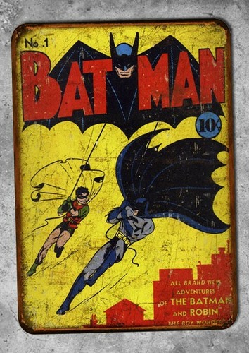 Plaque métal vintage batman - plaque,