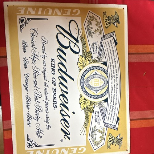 Budweiser plaque publicitaire - plaque,