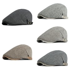 Casquette plate homme coton chevrons tweed newsboy chapeau cabbie casquettes