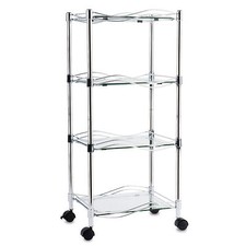 Étagère en Verre Luna 4 Niveaux Avec Rouleaux de Salle Bain Kosmetikregal Meuble