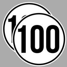 2 X VITESSE LIMITE 100 Km/h AUTO VAN REMORQUE CARAVANE 10cm STICKER VA061
