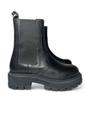 Bikkembergs - Beatles Cuir Noir Fond Haut 25019