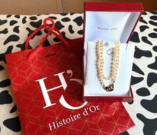 Collier perle de culture avec fermoir or menottes R8 façon DINH VAN