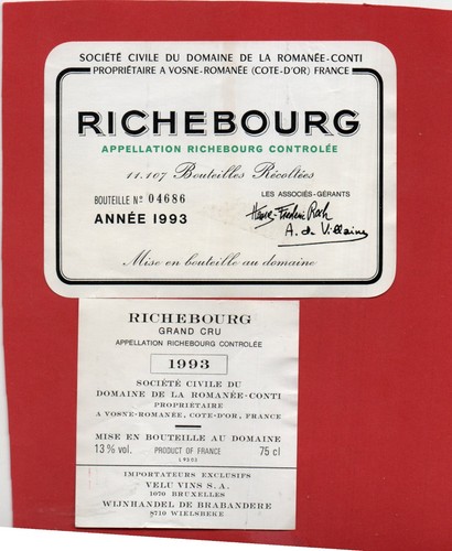 Etiquette contre richebourg - contre,