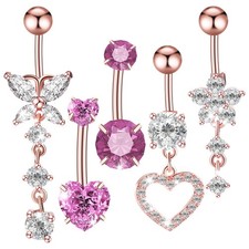 5 pièces anneaux de nombril