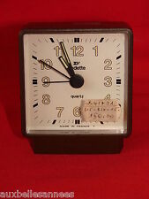 ANCIEN RÉVEIL VINTAGE VEDETTE MARRON / HORLOGE PENDULE OLD CLOCK