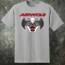 Airwolf (Supercopter) Rétro 80'S Vintage T-shirt TV Foncé Cristal Labyrinthe