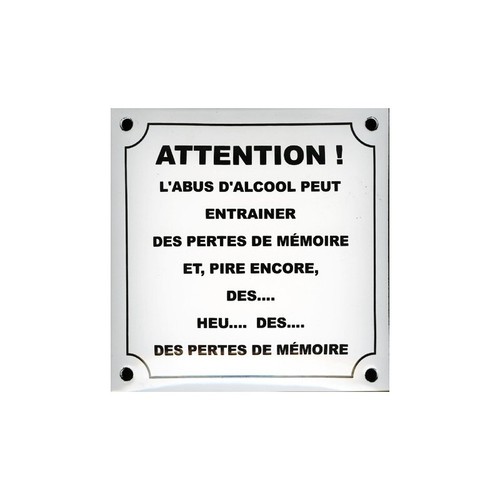 Plaque émaillée humoristique
