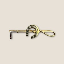 Pince à cravate vers 1950 Vintage Attribut Équitation -Cravache-fer à cheval