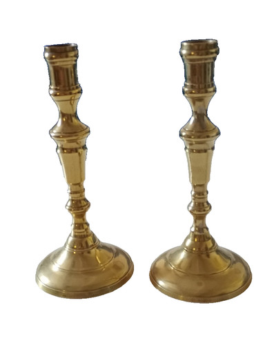 Paire bougeoirs anciens en - ,
