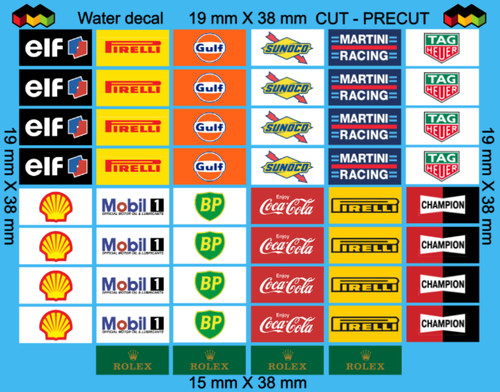 Decals sponsors gas - oil, fuel