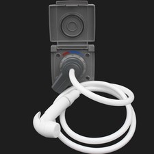 Douche Extérieure 2M Tuyau Camping-Car Caravane Douche Mitigeur Gris