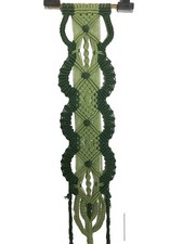 Macramé Vintage Fait à la Main Macramé Tissé Tenture Murale Boho Chic Tons Verts