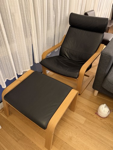 Ikea poäng black - poÄng, leather
