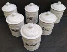 Série 6 pots émaillés café sucre vermicelle farine chicorée café Bon état