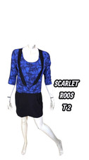 Scarlet Roos Taille 38 Superbe robe manches 3/4 bleue et noire